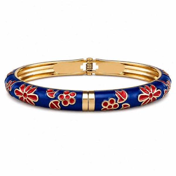 blue-enamel-red-floral-bangle-bracelet