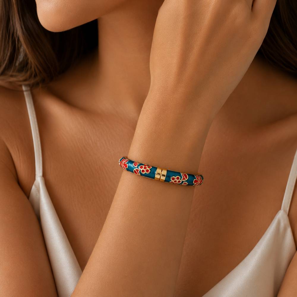 gold-blue-resin-bangle-model