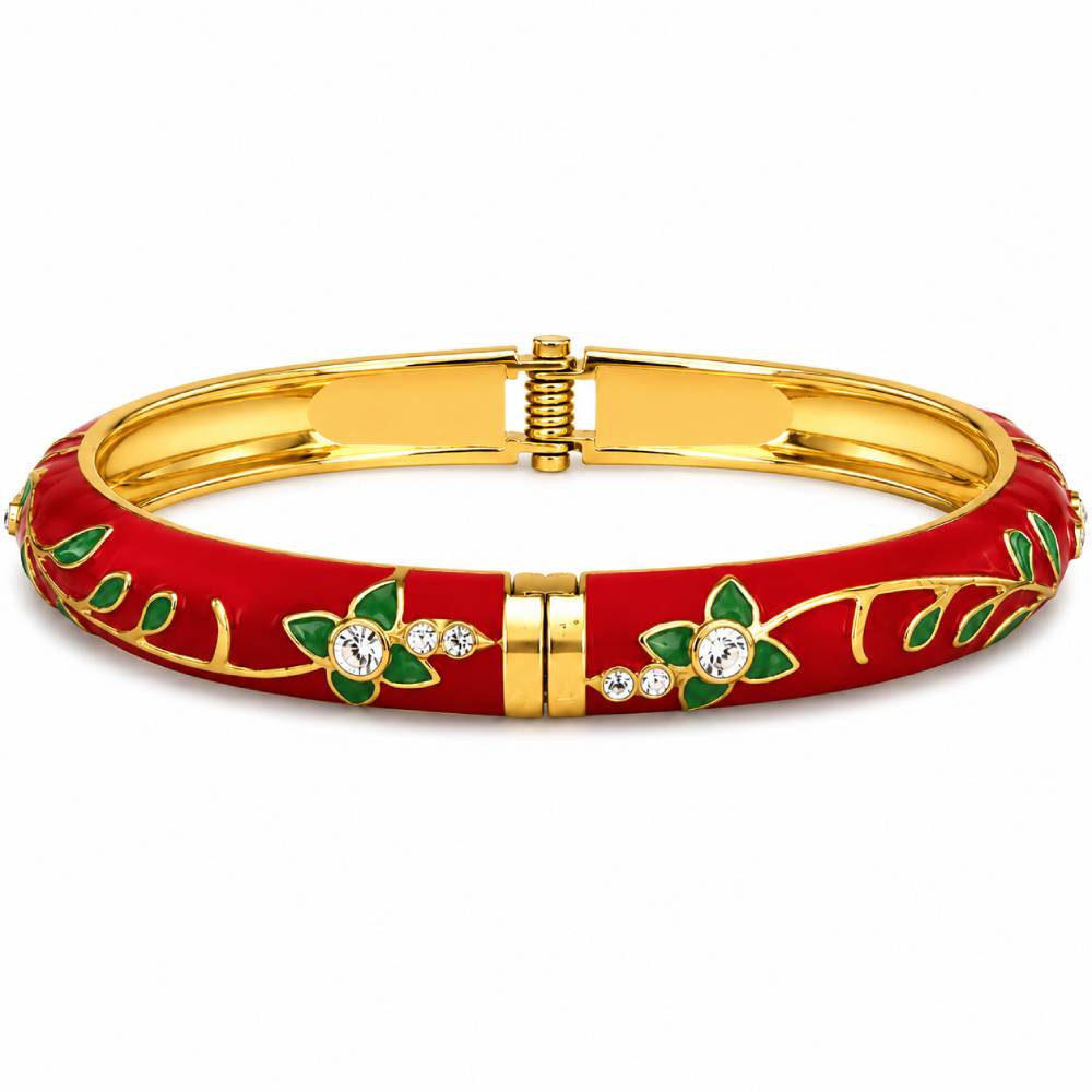gold-enamel-bangle-red-green-strass-main