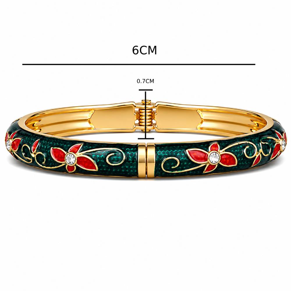 gold-enamel-floral-bangle-green-red-dimensions