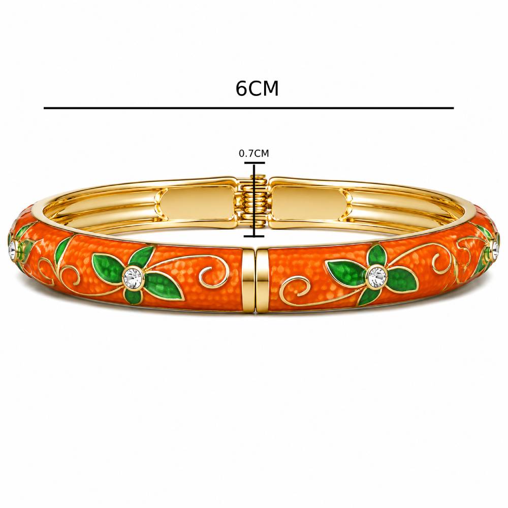 gold-enamel-floral-bangle-orange-green-dimensions