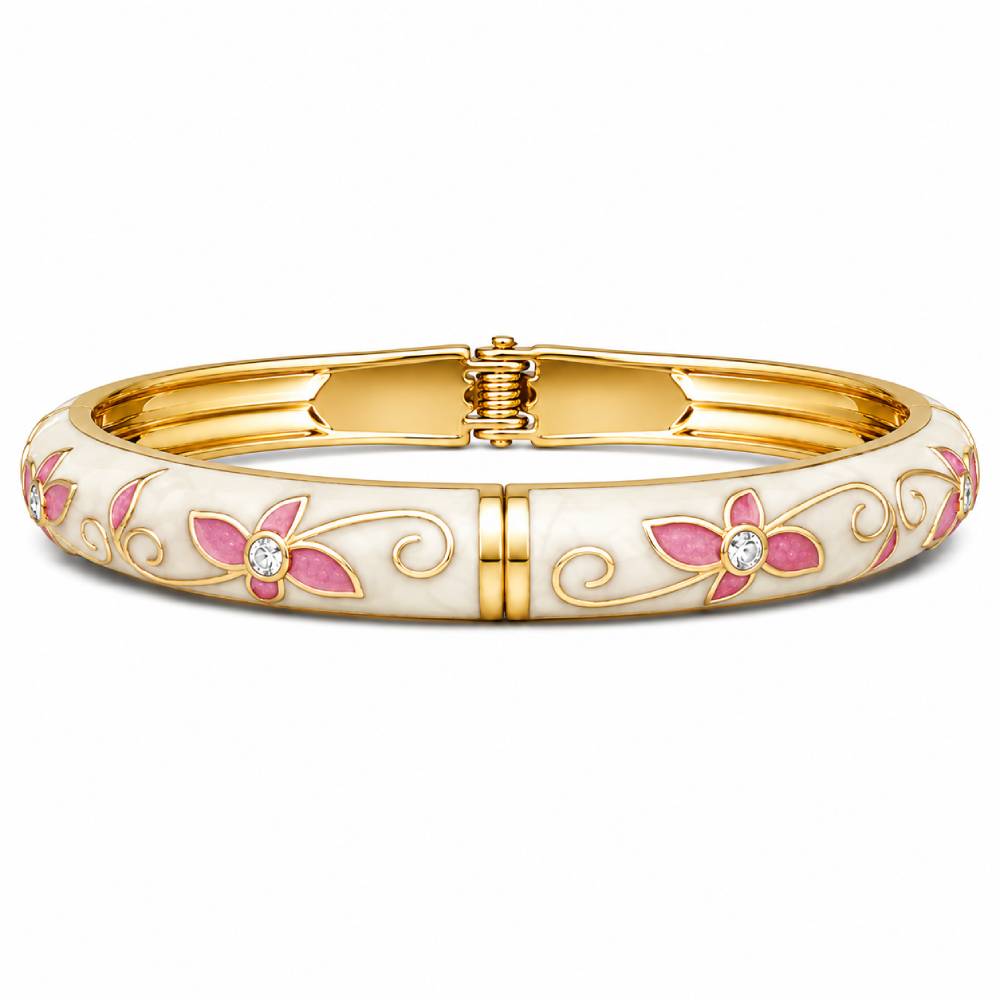 gold-enamel-floral-bangle