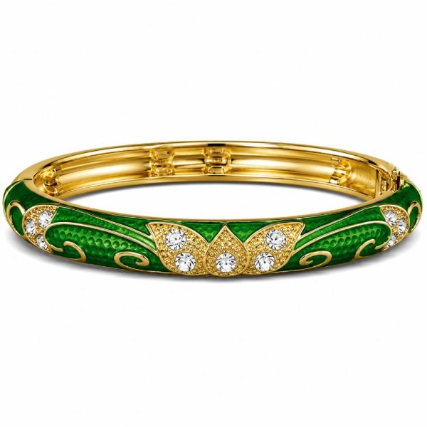 gold-enamel-petal-bangle-green-rhinestones-1-1