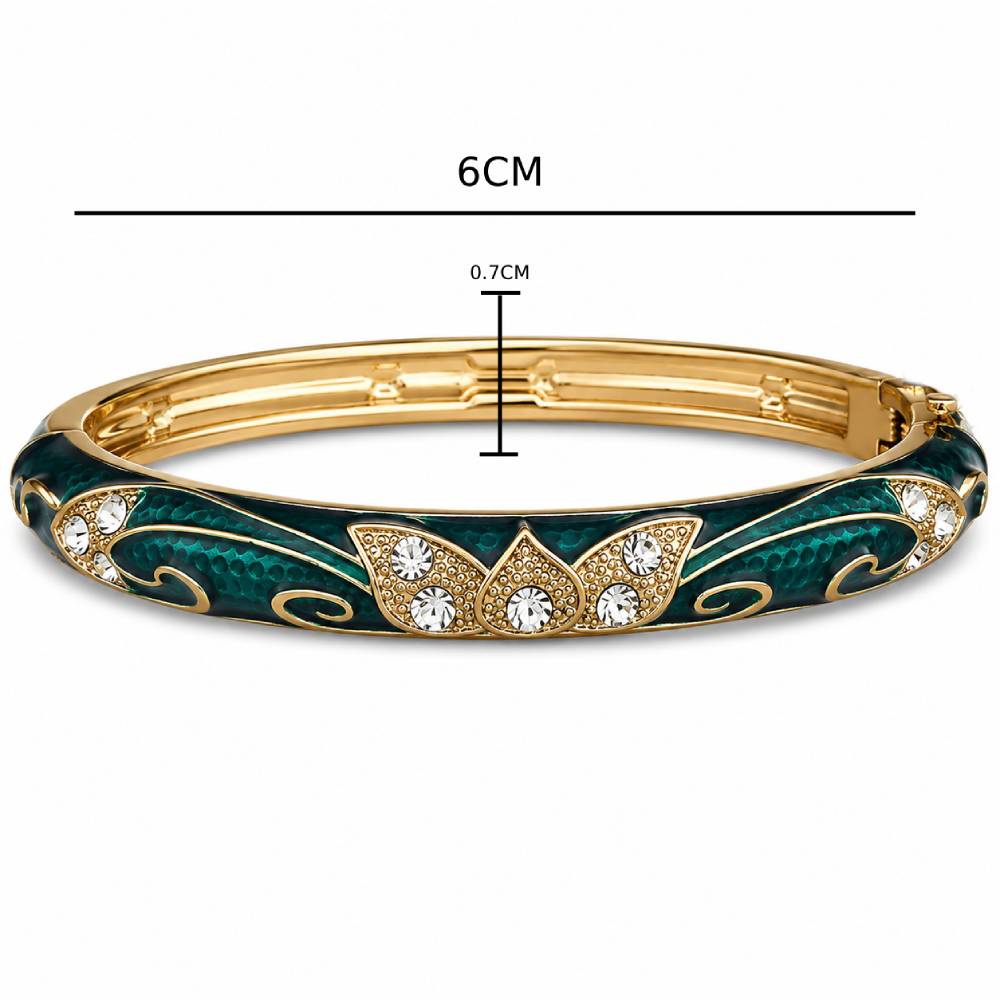 gold-enamel-petal-bangle-green-rhinestones-dimensions