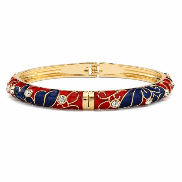 gold-red-blue-enamel-bangle-rhinestones