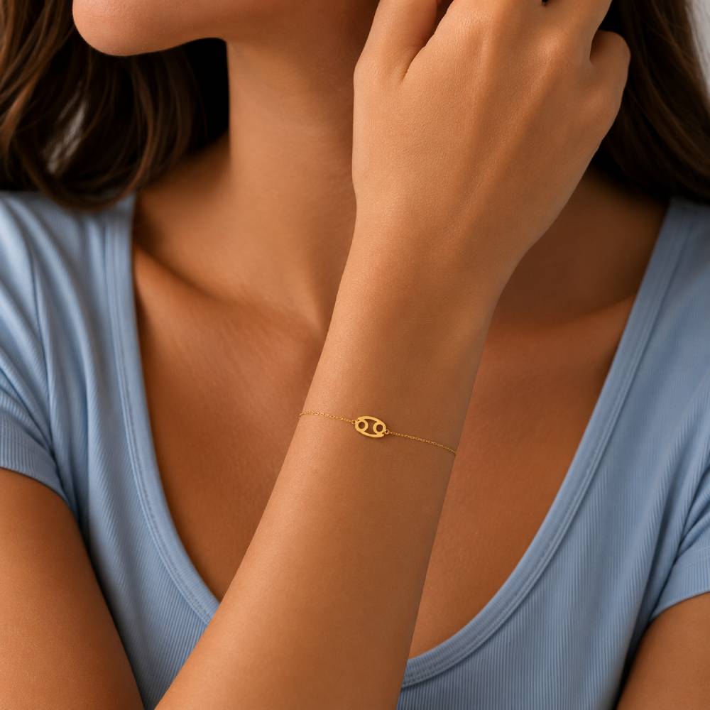 gold-stainless-steel-cancer-zodiac-bracelet-model