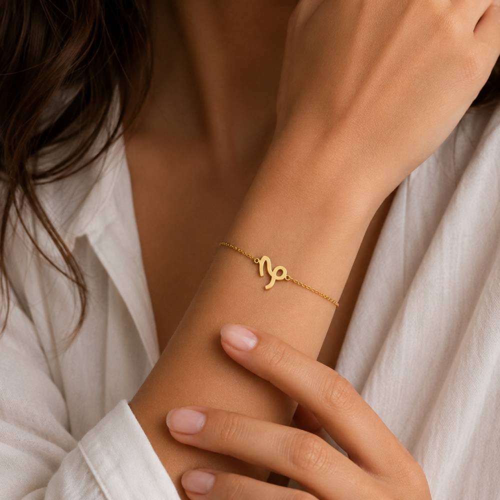 gold-stainless-steel-capricorn-bracelet-model