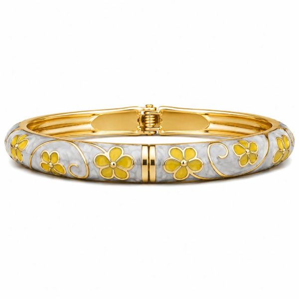 gold-tone-enamel-floral-bangle-bracelet-white-yellow-main