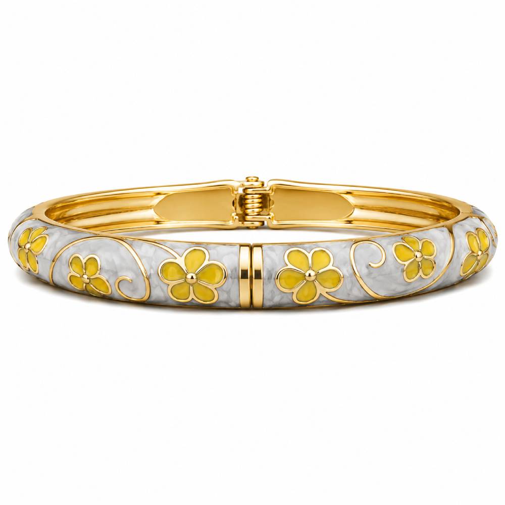 gold-tone-enamel-floral-bangle-bracelet-white-yellow-main