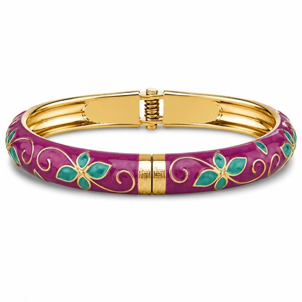 gold-tone-enamel-petal-bangle-purple-turquoise-main