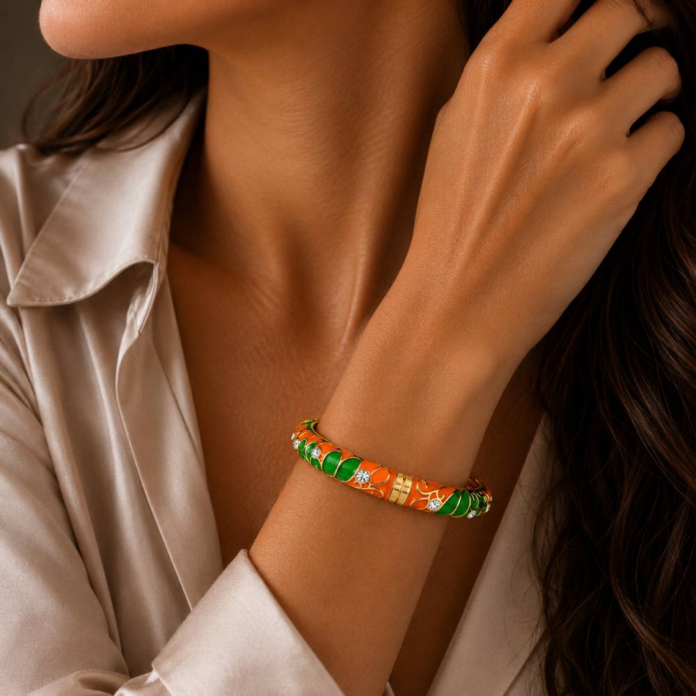 orange-green-enamel-bangle-model