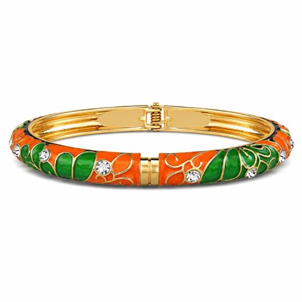 orange-green-enamel-bangle-rhinestones