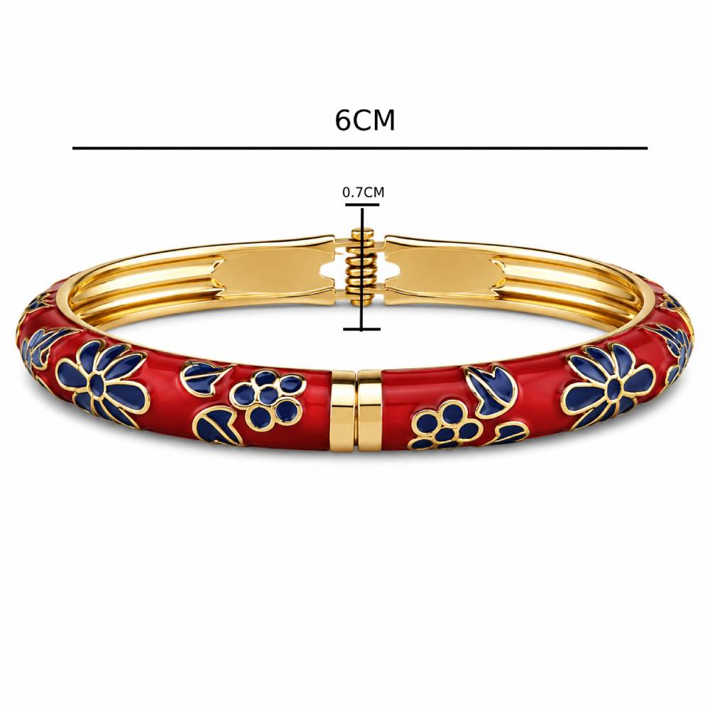 red-enamel-blue-floral-bangle-bracelet-dimensions
