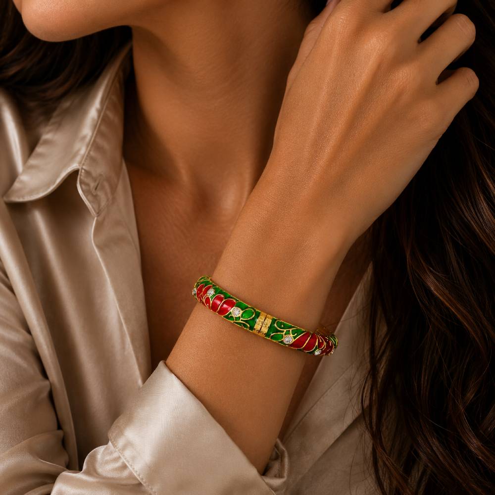 red-green-enamel-bangle-model