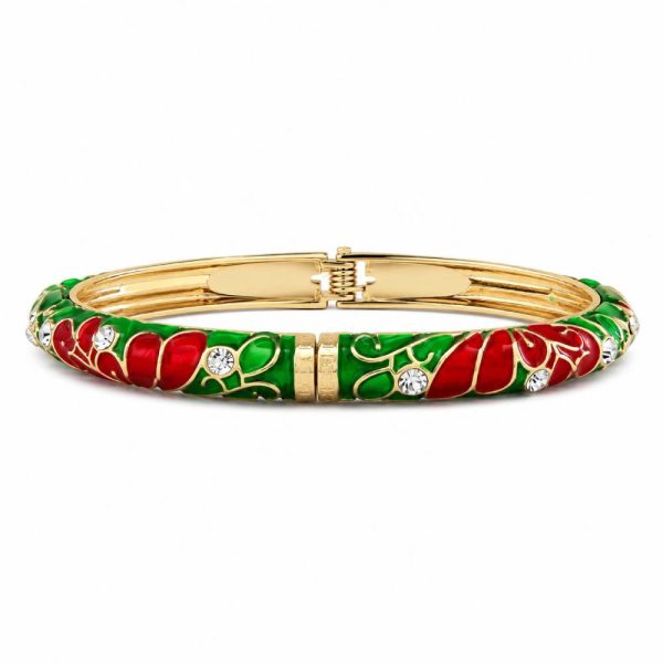 red-green-enamel-bangle-rhinestones