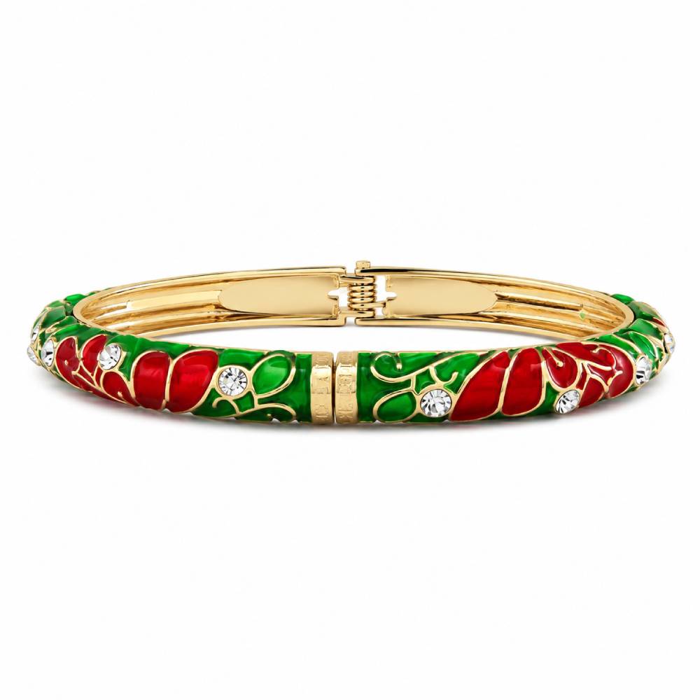 red-green-enamel-bangle-rhinestones