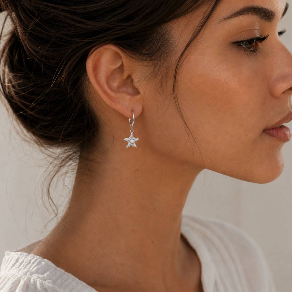silver-starfish-hoop-earrings-model